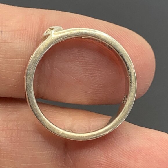 Solid Sterling Silver 925 Pierced Scroll Flat Band 5.5mm Wide Ring Size 7 - Picture 5 of 9